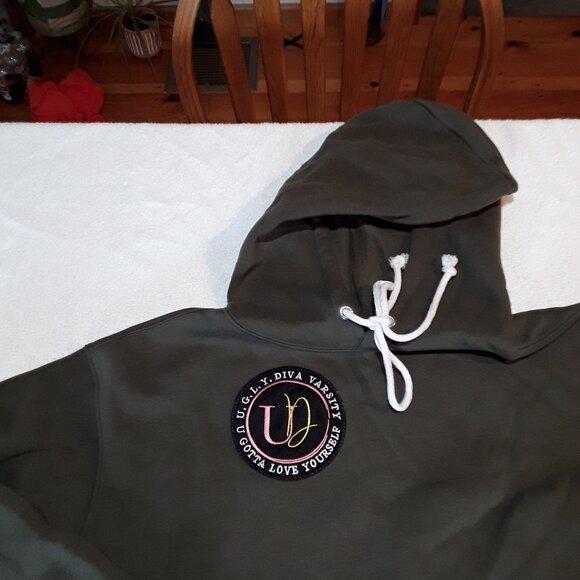 Hoodie crop style by U.G.L.Y. Diva Varsity - Picture 1 of 5